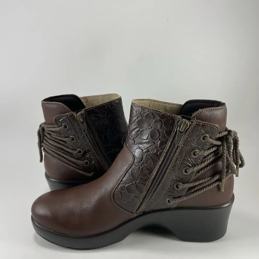 Alegria Stevee Boots Womens Size 38, US Size 8-8.5 Brown Embossed Floral STE-796 - Picture 13 of 13